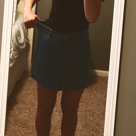 SOLD button down denim skirt - Picture 3 of 3